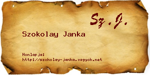 Szokolay Janka névjegykártya